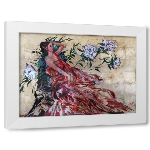 Primavera Red Beige White Modern Wood Framed Art Print by Wiley, Marta