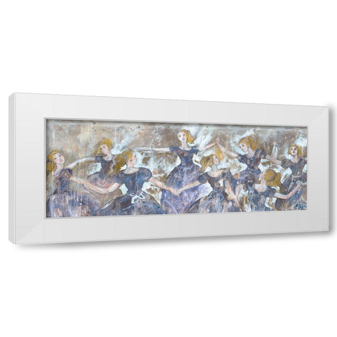 Dancer In Blue Horizontal White Modern Wood Framed Art Print by Wiley, Marta