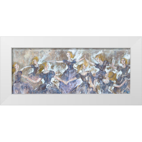 Dancer In Blue Horizontal White Modern Wood Framed Art Print by Wiley, Marta