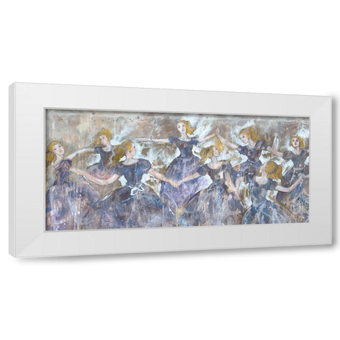 Dancer In Blue Small Horizontal White Modern Wood Framed Art Print by Wiley, Marta