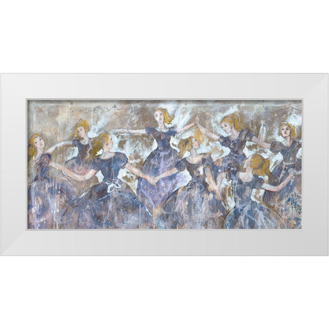 Dancer In Blue Small Horizontal White Modern Wood Framed Art Print by Wiley, Marta
