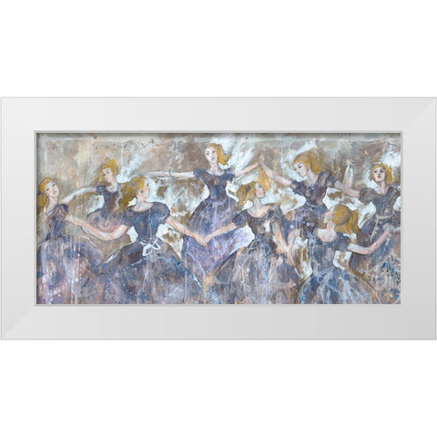 Dancer In Blue Small Horizonal beige White Modern Wood Framed Art Print by Wiley, Marta