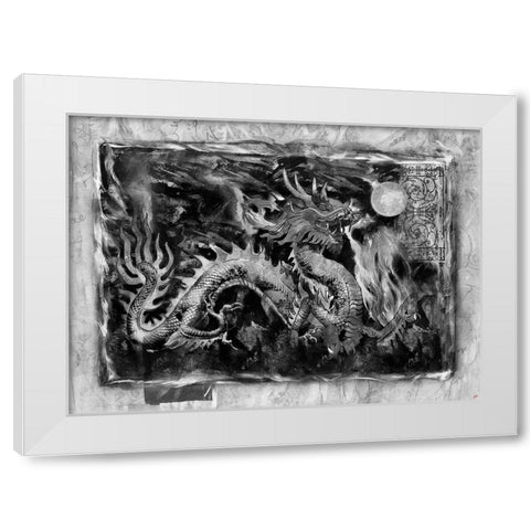 Dragon BandW I White Modern Wood Framed Art Print by Wiley, Marta