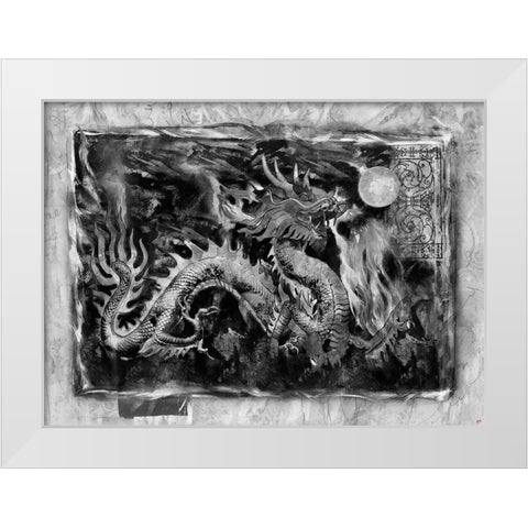 Dragon BandW I White Modern Wood Framed Art Print by Wiley, Marta