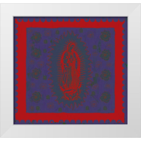 Virgin Mary Red and Purple White Modern Wood Framed Art Print by Wiley, Marta