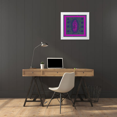 Virgin Mary Pink and Purple White Modern Wood Framed Art Print by Wiley, Marta