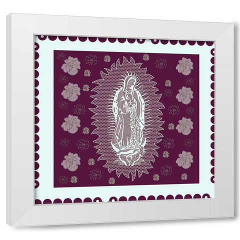 Virgin Mary Burgandy White Modern Wood Framed Art Print by Wiley, Marta