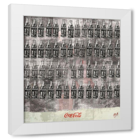 Coke Silkscreen Color White Modern Wood Framed Art Print by Wiley, Marta