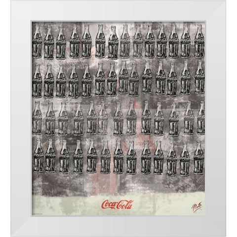 Coke Silkscreen Color White Modern Wood Framed Art Print by Wiley, Marta