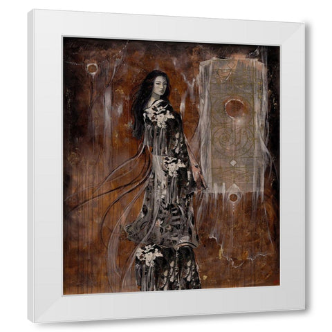 Sepia Geisha White Modern Wood Framed Art Print by Wiley, Marta
