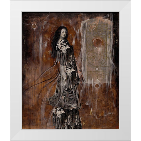 Sepia Geisha White Modern Wood Framed Art Print by Wiley, Marta