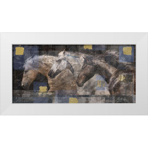 Horse Silk Screen White Modern Wood Framed Art Print by Wiley, Marta