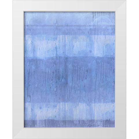 Light Blue Abstract White Modern Wood Framed Art Print by Wiley, Marta