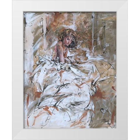 Goddess- Teal tint White Modern Wood Framed Art Print by Wiley, Marta