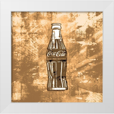 Coke Silkscreen Brown White Modern Wood Framed Art Print by Wiley, Marta