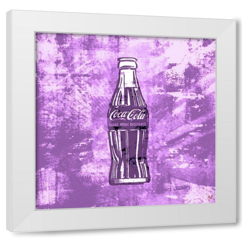 Coke Silkscreen Purple White Modern Wood Framed Art Print by Wiley, Marta