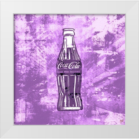 Coke Silkscreen Purple White Modern Wood Framed Art Print by Wiley, Marta
