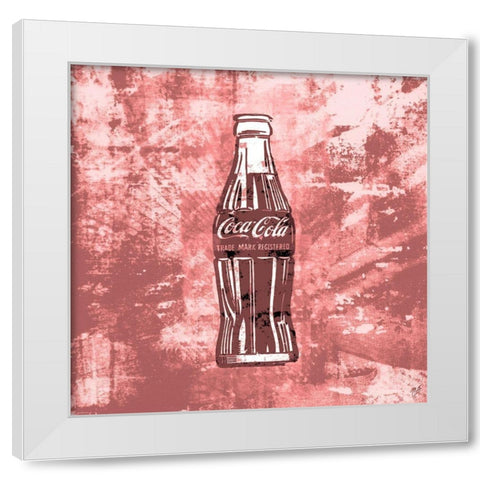 Coke silkscreen red White Modern Wood Framed Art Print by Wiley, Marta