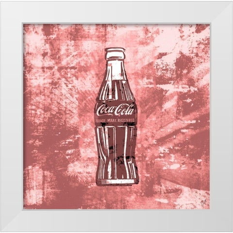 Coke silkscreen red White Modern Wood Framed Art Print by Wiley, Marta