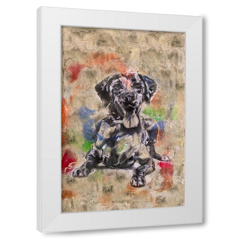 Colorful Dog II White Modern Wood Framed Art Print by Wiley, Marta