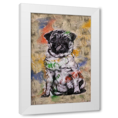 Colorful Dog III White Modern Wood Framed Art Print by Wiley, Marta