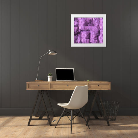 Abstract Purple White Modern Wood Framed Art Print by Wiley, Marta