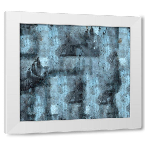 Teal Crackle White Modern Wood Framed Art Print by Wiley, Marta