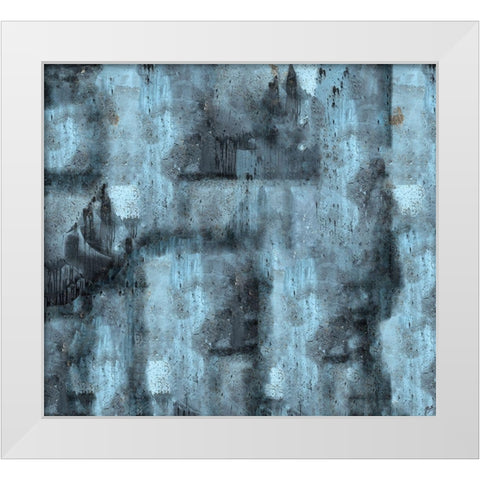 Teal Crackle White Modern Wood Framed Art Print by Wiley, Marta