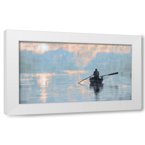 Peace Sunset White Modern Wood Framed Art Print by Wiley, Marta