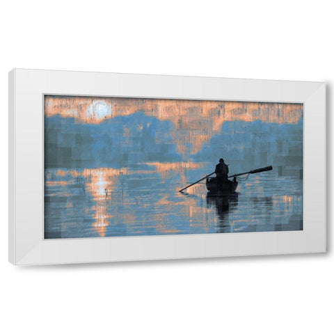 Peace Sunset Dark White Modern Wood Framed Art Print by Wiley, Marta