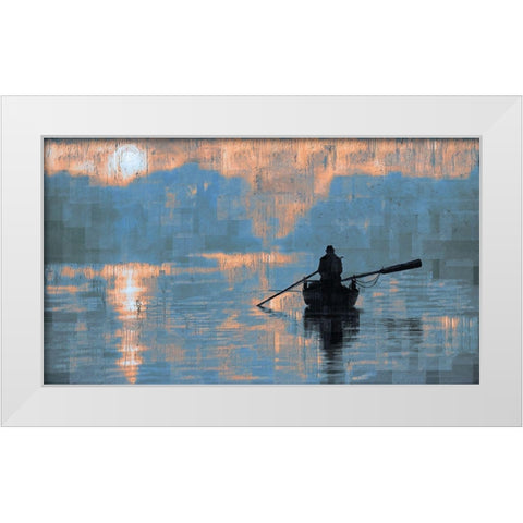 Peace Sunset Dark White Modern Wood Framed Art Print by Wiley, Marta