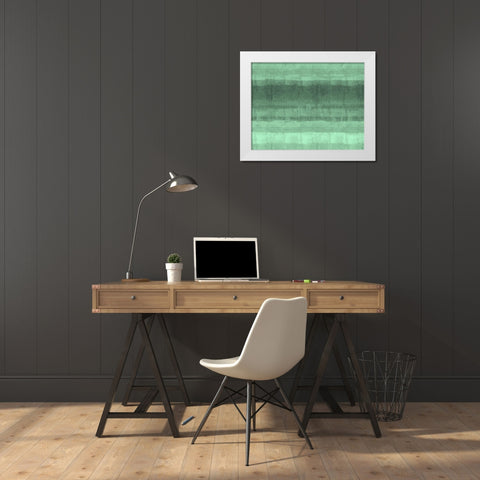 Ocean study Green White Modern Wood Framed Art Print by Wiley, Marta