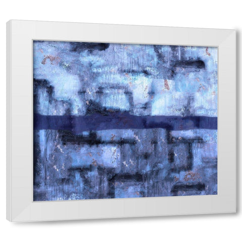 Blue Abstract White Modern Wood Framed Art Print by Wiley, Marta