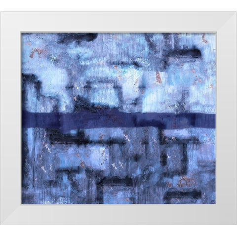 Blue Abstract White Modern Wood Framed Art Print by Wiley, Marta