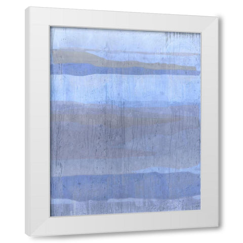 Blue Abstract  V White Modern Wood Framed Art Print by Wiley, Marta