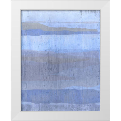 Blue Abstract  V White Modern Wood Framed Art Print by Wiley, Marta