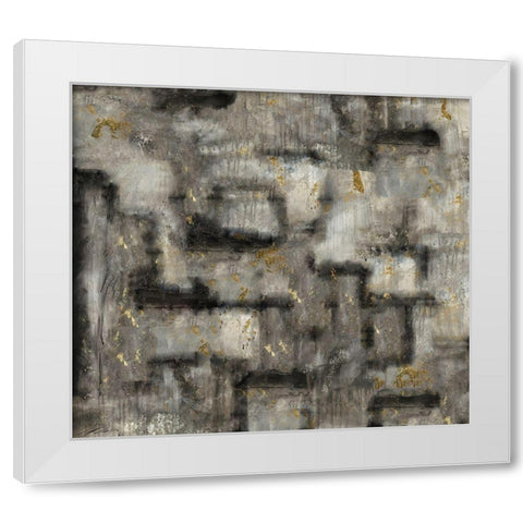 Crackle Brown White White Modern Wood Framed Art Print by Wiley, Marta