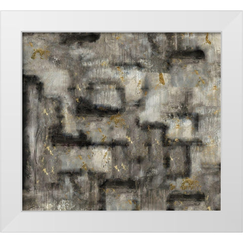 Crackle Brown White White Modern Wood Framed Art Print by Wiley, Marta