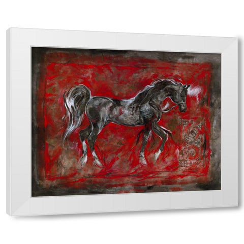 Red Arabian - Dark White Modern Wood Framed Art Print by Wiley, Marta