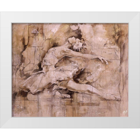 Balerina - Dark White Modern Wood Framed Art Print by Wiley, Marta