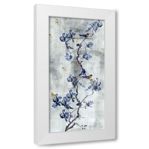Song Bird Gray White Modern Wood Framed Art Print by Wiley, Marta