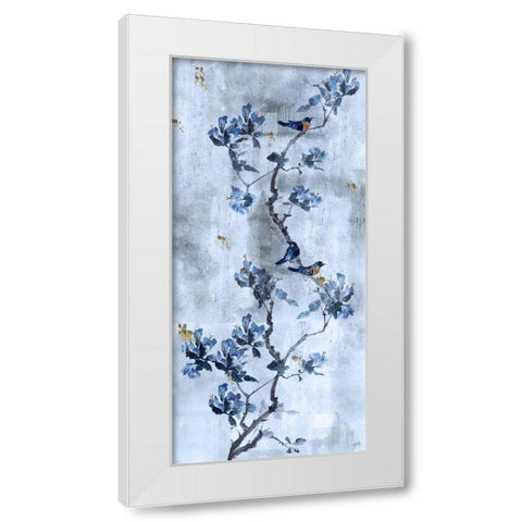 Song Bird Blue White Modern Wood Framed Art Print by Wiley, Marta