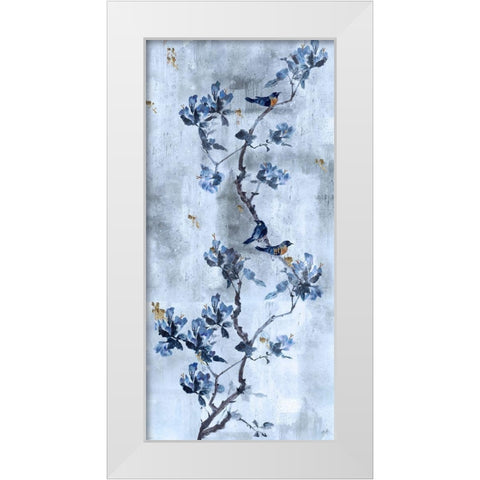Song Bird Blue White Modern Wood Framed Art Print by Wiley, Marta