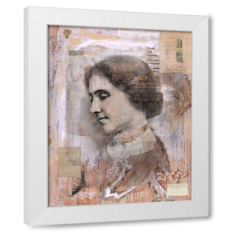 Helen Keller Collage White Modern Wood Framed Art Print by Wiley, Marta