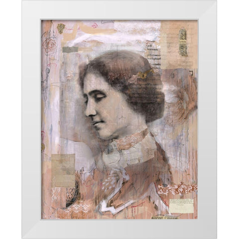 Helen Keller Collage White Modern Wood Framed Art Print by Wiley, Marta