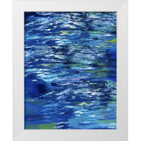 Blue River Study V White Modern Wood Framed Art Print by Wiley, Marta