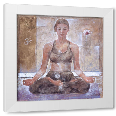 Yoga I- Light White Modern Wood Framed Art Print by Wiley, Marta