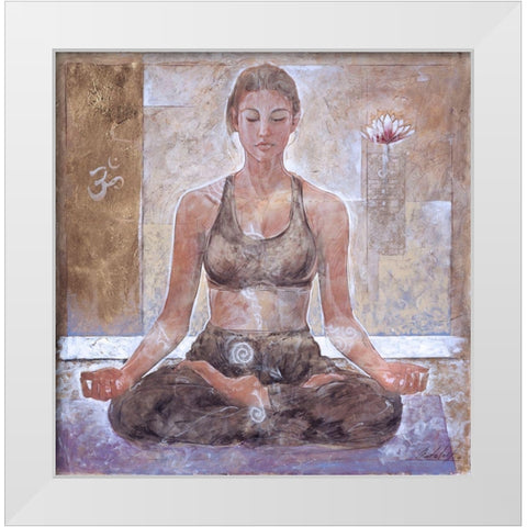 Yoga I- Light White Modern Wood Framed Art Print by Wiley, Marta