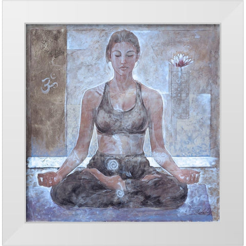 Yoga I- Sepia White Modern Wood Framed Art Print by Wiley, Marta