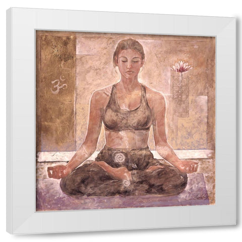 Yoga I-Blue White Modern Wood Framed Art Print by Wiley, Marta
